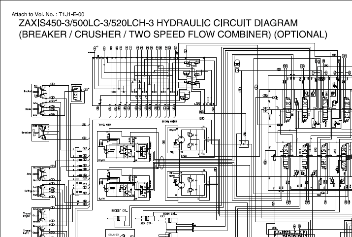 Hitachi Service Manual ZX-400-3, ZX-450-3, ZX4-70-3, ZX-500-3, ZX-520-3 ...